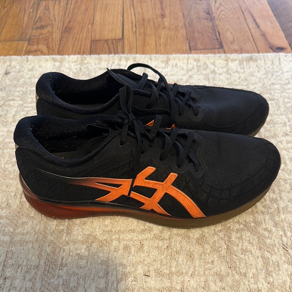 ASICS Black and Vibrant Orange Running Shoes